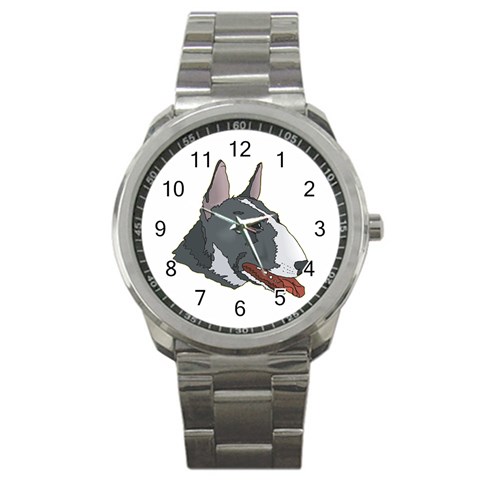 Bull Terrier Sport Metal Watch from ArtsNow.com Front