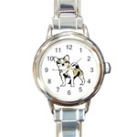 Chihuahua Round Italian Charm Watch