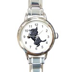 Chihuahua Round Italian Charm Watch