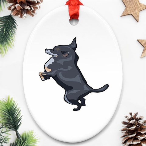 Chihuahua Ornament (Oval) from ArtsNow.com Front