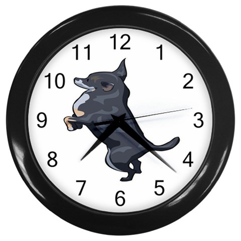 Chihuahua Wall Clock (Black) from ArtsNow.com Front