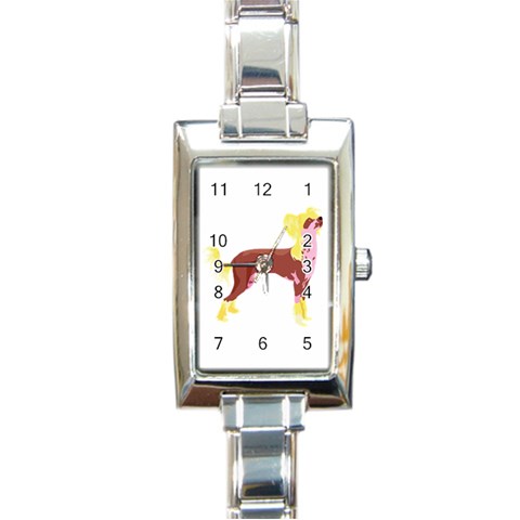 Chinese Crested Rectangular Italian Charm Watch from ArtsNow.com Front