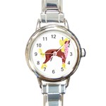 Chinese Crested Round Italian Charm Watch