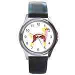 Chinese Crested Round Metal Watch