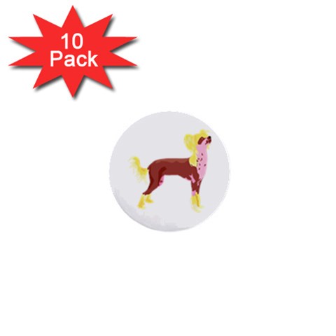 Chinese Crested 1  Mini Button (10 pack)  from ArtsNow.com Front