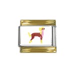 Chinese Crested Gold Trim Italian Charm (9mm)