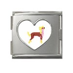 Chinese Crested Mega Link Heart Italian Charm (18mm)