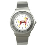 Chinese Crested Stainless Steel Watch