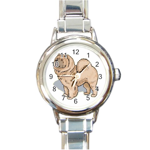 Chow Chow Round Italian Charm Watch from ArtsNow.com Front