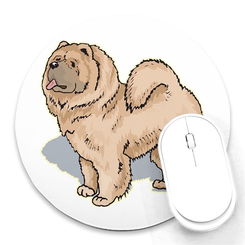 Chow Chow Round Mousepad from ArtsNow.com Front