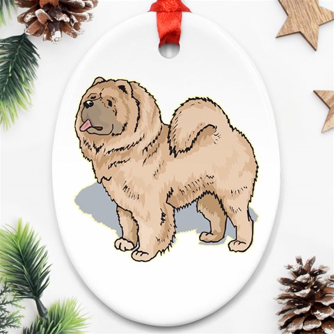 Chow Chow Ornament (Oval) from ArtsNow.com Front