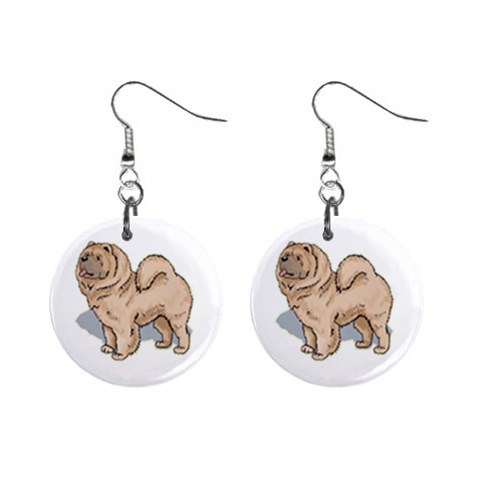 Chow Chow 1  Button Earrings from ArtsNow.com Front