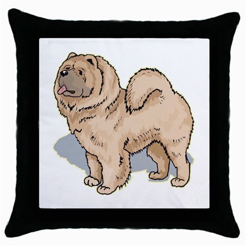 Chow Chow Throw Pillow Case (Black) from ArtsNow.com Front