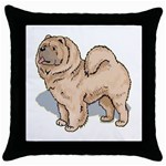 Chow Chow Throw Pillow Case (Black)