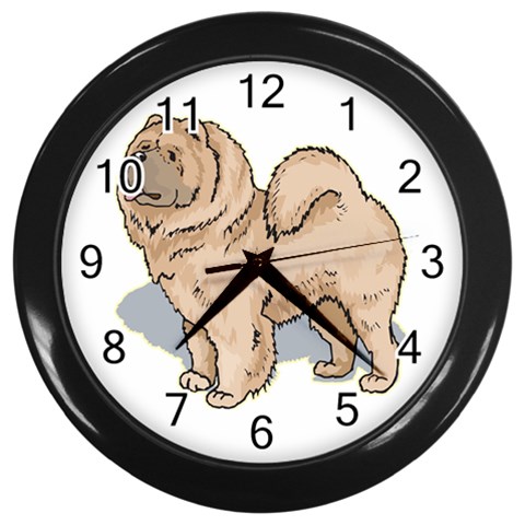 Chow Chow Wall Clock (Black) from ArtsNow.com Front