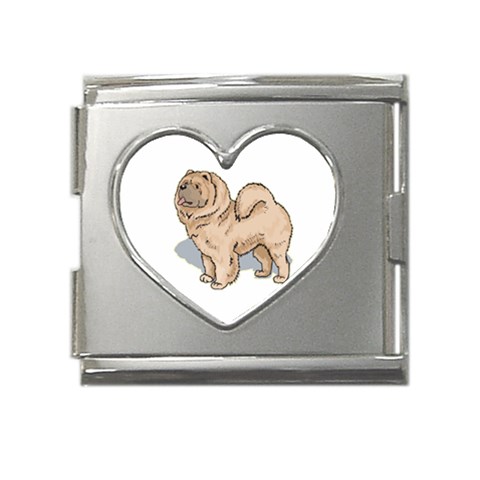 Chow Chow Mega Link Heart Italian Charm (18mm) from ArtsNow.com Front