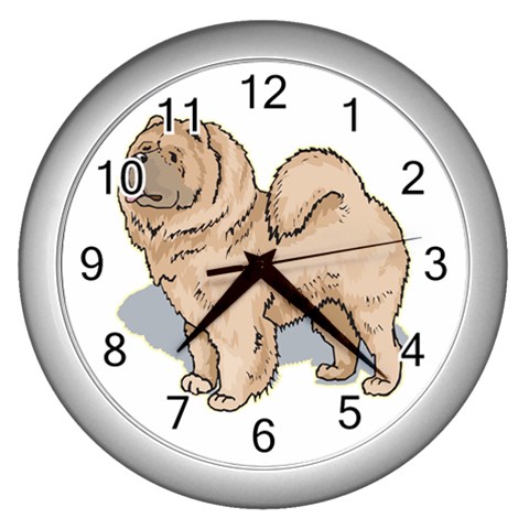 Chow Chow Wall Clock (Silver) from ArtsNow.com Front