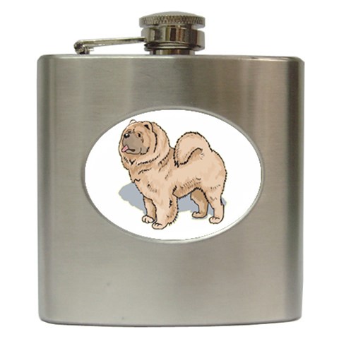 Chow Chow Hip Flask (6 oz) from ArtsNow.com Front