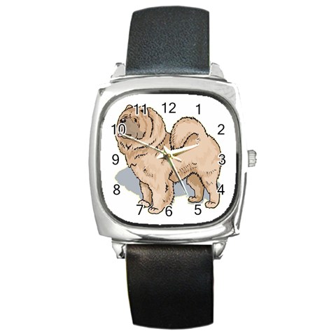 Chow Chow Square Metal Watch from ArtsNow.com Front