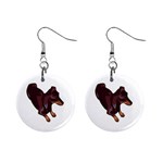 Dachshund 1  Button Earrings