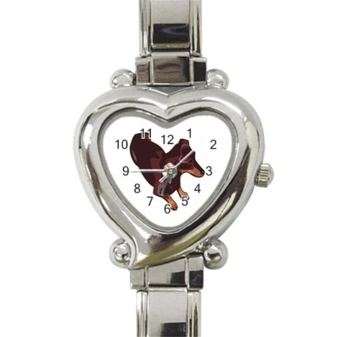 Dachshund Heart Italian Charm Watch from ArtsNow.com Front