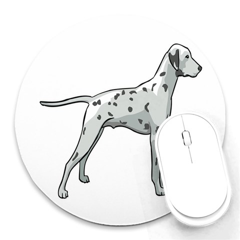 Dalmation Round Mousepad from ArtsNow.com Front