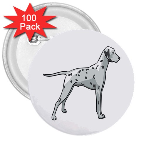 Dalmation 3  Button (100 pack) from ArtsNow.com Front