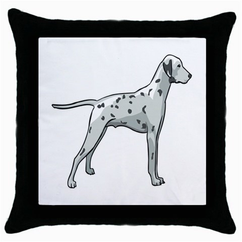 Dalmation Throw Pillow Case (Black) from ArtsNow.com Front