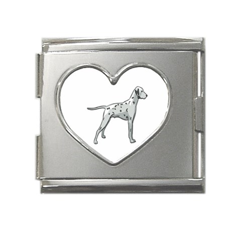 Dalmation Mega Link Heart Italian Charm (18mm) from ArtsNow.com Front