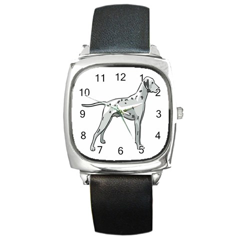 Dalmation Square Metal Watch from ArtsNow.com Front