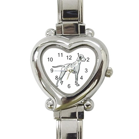 Dalmation Heart Italian Charm Watch from ArtsNow.com Front