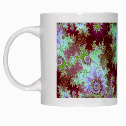 Raspberry Lime Delight, Abstract Ferris Wheel White Mug from ArtsNow.com Left