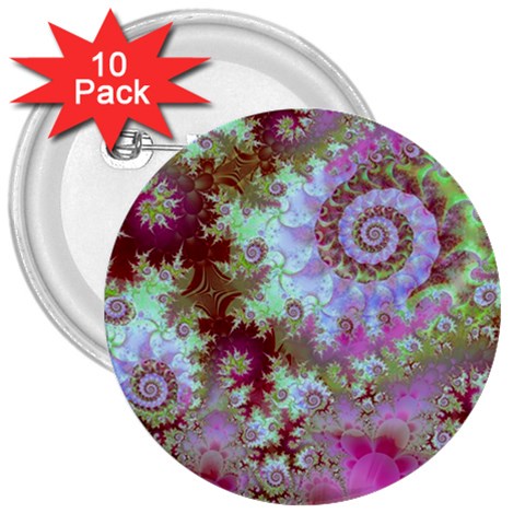 Raspberry Lime Delight, Abstract Ferris Wheel 3  Button (10 pack) from ArtsNow.com Front