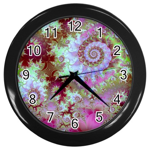 Raspberry Lime Delight, Abstract Ferris Wheel Wall Clock (Black) from ArtsNow.com Front