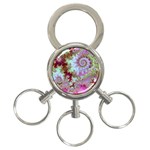 Raspberry Lime Delight, Abstract Ferris Wheel 3-Ring Key Chain