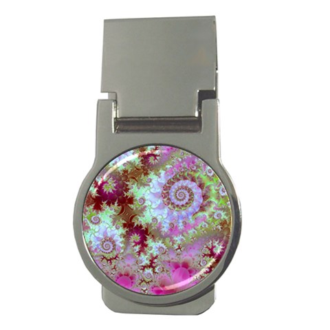 Raspberry Lime Delight, Abstract Ferris Wheel Money Clip (Round) from ArtsNow.com Front