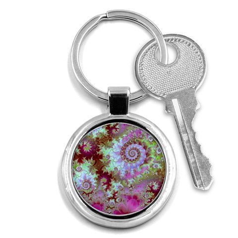 Raspberry Lime Delight, Abstract Ferris Wheel Key Chain (Round) from ArtsNow.com Front