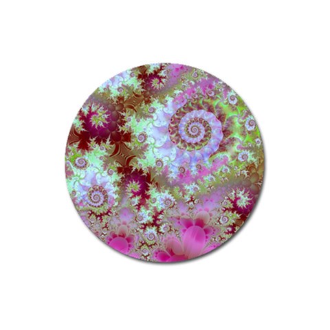 Raspberry Lime Delight, Abstract Ferris Wheel Magnet 3  (Round) from ArtsNow.com Front