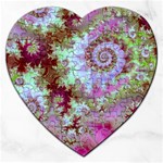 Raspberry Lime Delight, Abstract Ferris Wheel Jigsaw Puzzle (Heart)