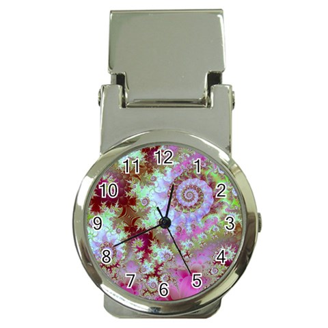 Raspberry Lime Delight, Abstract Ferris Wheel Money Clip Watch from ArtsNow.com Front