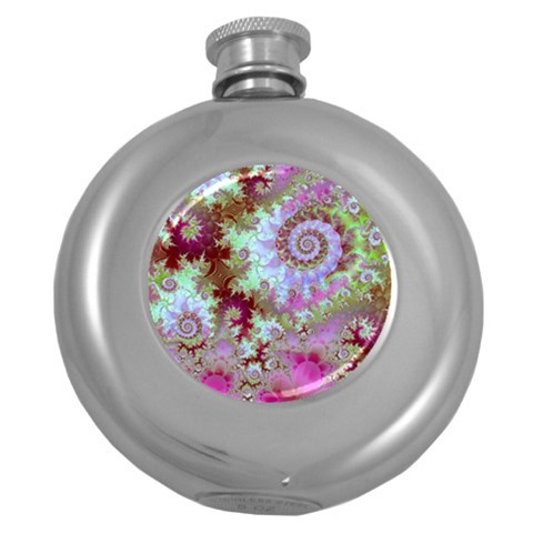 Raspberry Lime Delight, Abstract Ferris Wheel Hip Flask (5 oz) from ArtsNow.com Front