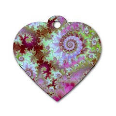 Raspberry Lime Delight, Abstract Ferris Wheel Dog Tag Heart (Two Sides) from ArtsNow.com Front