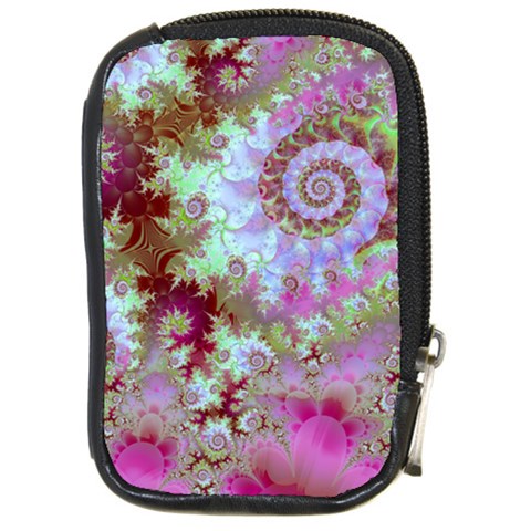 Raspberry Lime Delight, Abstract Ferris Wheel Compact Camera Leather Case from ArtsNow.com Front