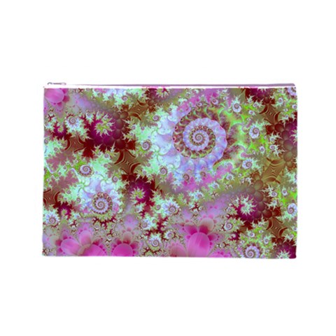 Raspberry Lime Delight, Abstract Ferris Wheel Cosmetic Bag (Large) from ArtsNow.com Front