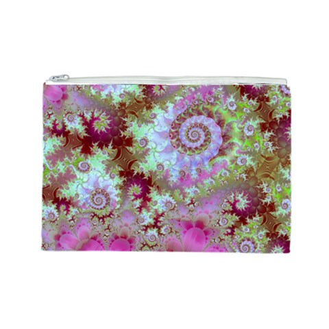 Raspberry Lime Delight, Abstract Ferris Wheel Cosmetic Bag (Large) from ArtsNow.com Front