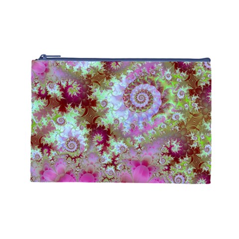 Raspberry Lime Delight, Abstract Ferris Wheel Cosmetic Bag (Large) from ArtsNow.com Front