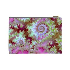 Raspberry Lime Delight, Abstract Ferris Wheel Cosmetic Bag (Large) from ArtsNow.com Back