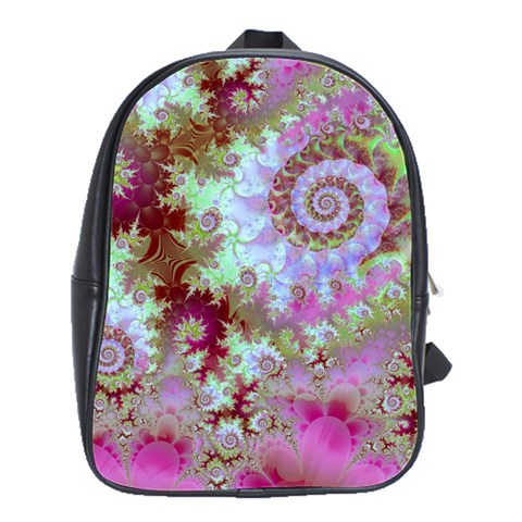 Raspberry Lime Delight, Abstract Ferris Wheel School Bag (Large) from ArtsNow.com Front