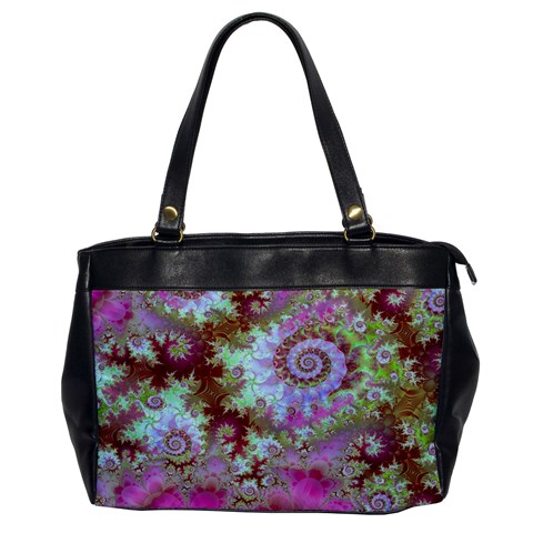 Raspberry Lime Delight, Abstract Ferris Wheel Oversize Office Handbag (One Side) from ArtsNow.com Front