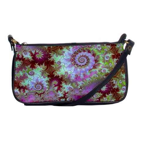 Raspberry Lime Delight, Abstract Ferris Wheel Shoulder Clutch Bag from ArtsNow.com Front